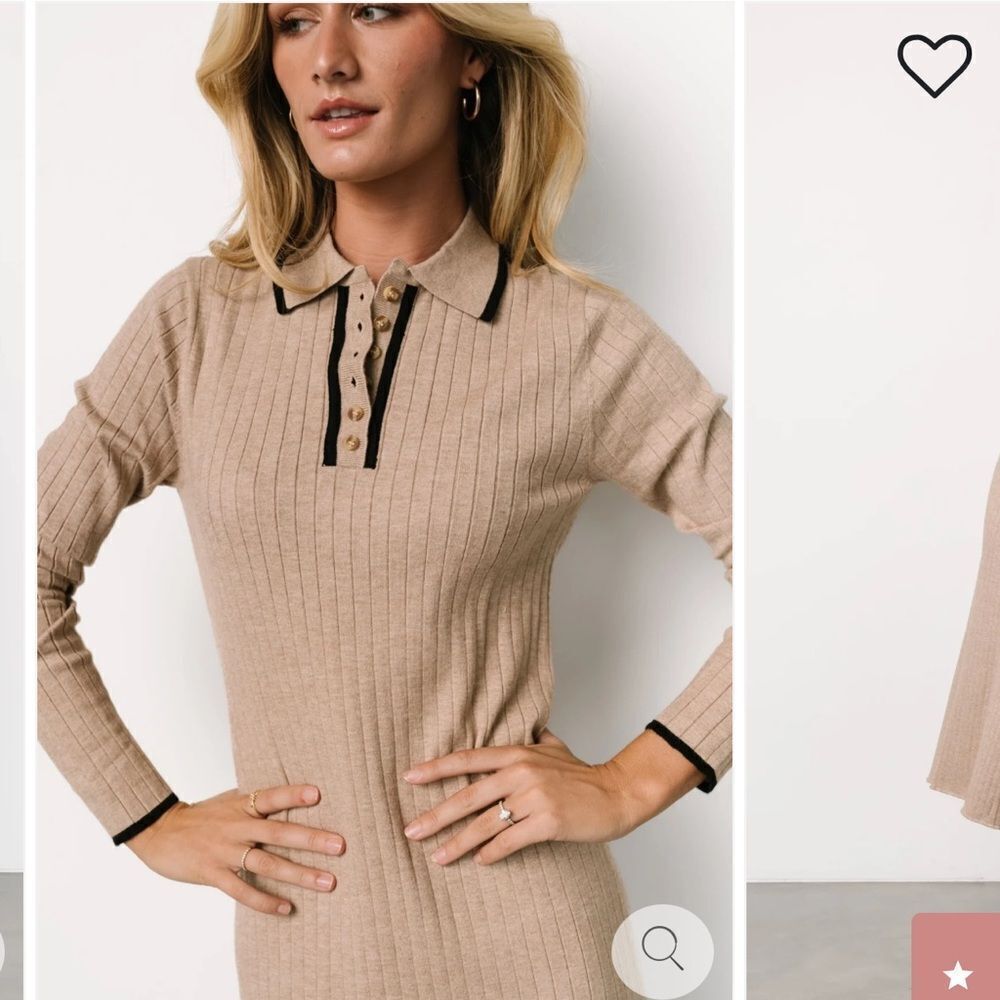 NWT Tan Ribbed Knit Dress✨ - Picture 3 of 12